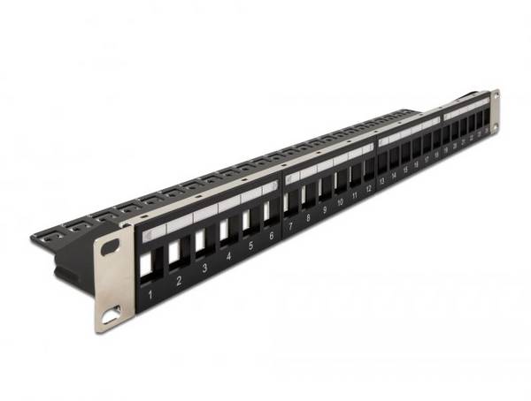 Delock 66865  patch panel 483 mm (19")  1 U černá neosazený