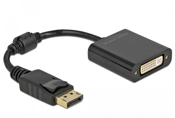 Delock 61008 DisplayPort / DVI adaptér [1x zástrčka DisplayPort - 1x DVI zásuvka 24+5pólová] černá  0.15 m