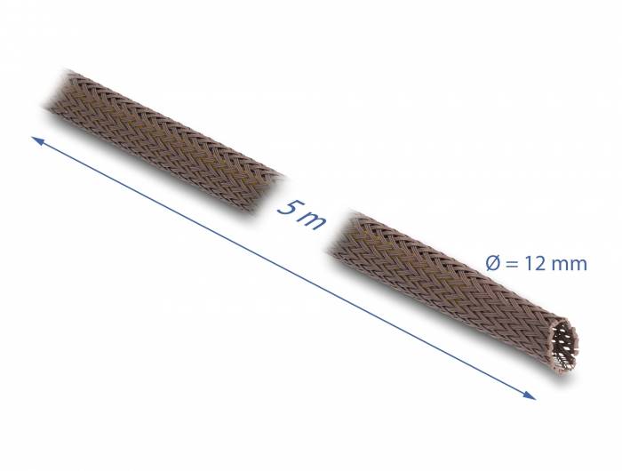 Delock 20904 20904 ochranný oplet hnědá polyester 5 m 8 do 20 mm 1 ks-2