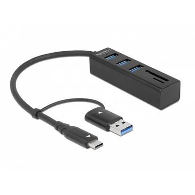 Delock 63859 USB Hub 3 porty USB-A, microSD, SD USB 3.2 Gen1 5 GBit/s s konektorem USB C vícebarevná 63859-0