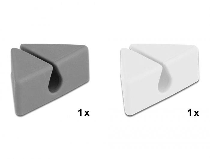 Delock příchytné klipsy kabelu termoplast šedá, bílá (d x š x v) 22 x 22 x 30 mm 1 sada 18328-0