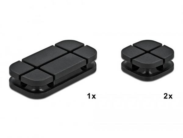 Delock příchytné klipsy kabelu  silikon černá  (š x v) 24 mm x 10 mm 1 sada  18331