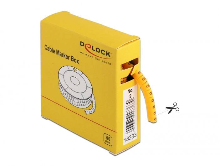 Delock 18363 18363 sortiment značení kabelů Druh montáže: nasunutí, navléknutí žlutá Počet markerů: 500 1 ks-2