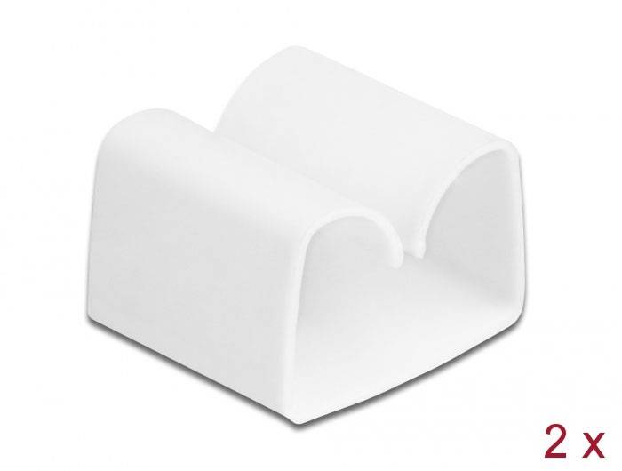 Delock příchytné klipsy kabelu plast bílá dvojitý (Ø x v) 15 mm x 21 mm 2 ks 18395-1