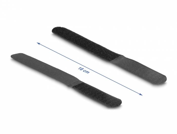Delock kabelový manažer na suchý zip ke spojování (d x š) 180 mm x 12 mm černá 10 ks-2