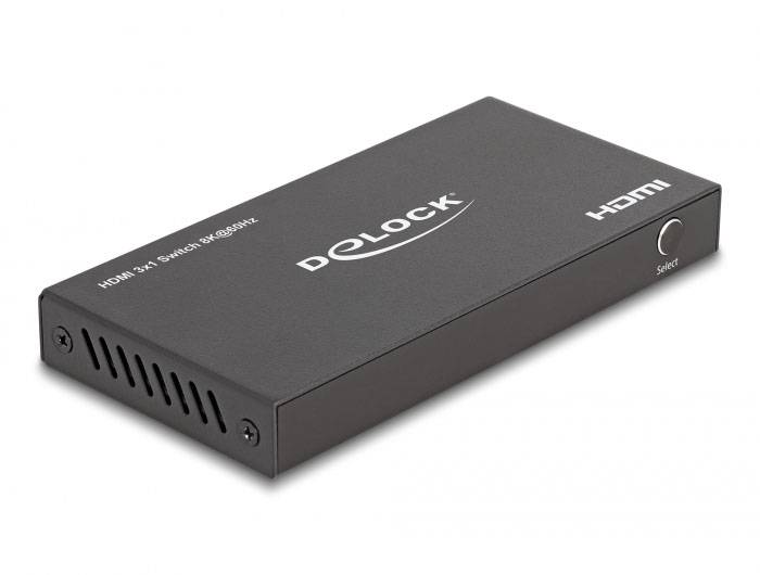 Delock 18603 HDMI přepínač UHD, LED ukazatel, s dálkovým ovládáním, kovový ukazatel-2