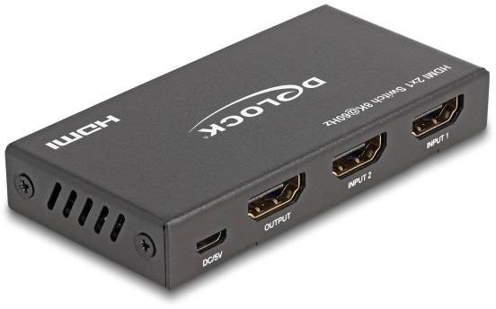 Delock 18607 HDMI přepínač UHD, kovový ukazatel, se stavovými LED-0
