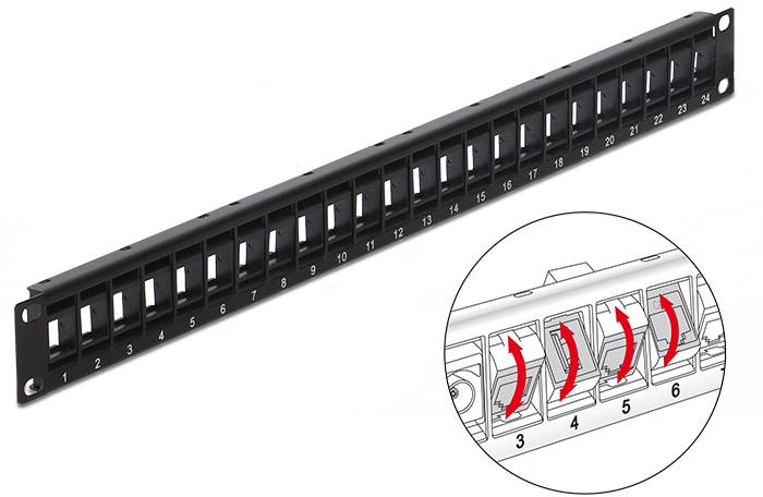 Delock 43340 patch panel 483 mm (19") 1 U černá neosazený-3