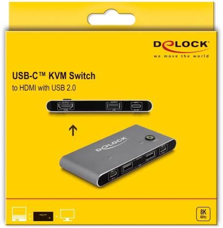 Delock 11486 Přepínač USB-C® (USB 3.2 Gen 2) HDMI klávesnice 7680 x 4320 Pixel, 3840 x 2160 Pixel-2