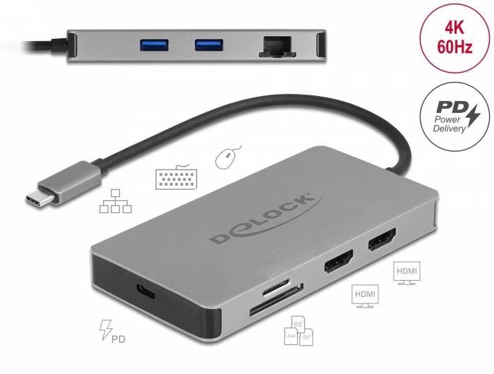 Delock USB-C® dokovací stanice 87004-3