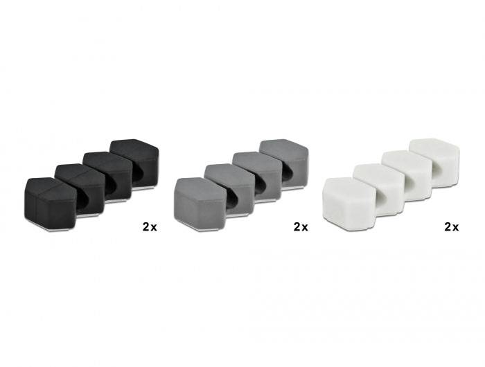 Delock příchytné klipsy kabelu termoplast bílá, šedá, černá (š x v) 21 mm x 12 mm 1 sada 18329-0