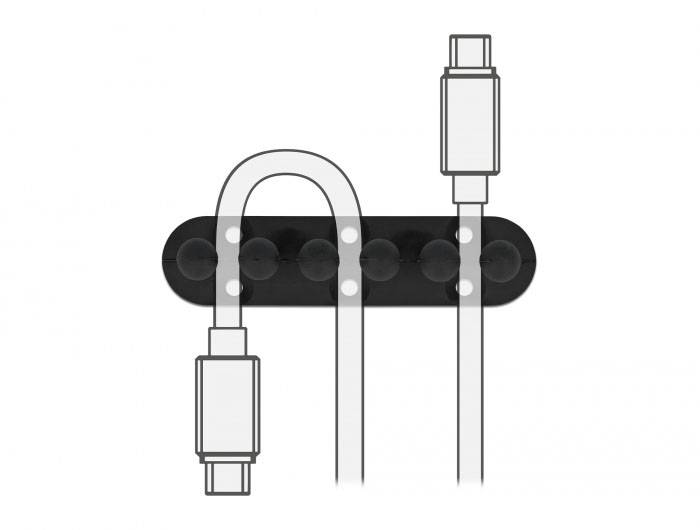 Delock příchytné klipsy kabelu silikon černá (Ø x v) 5 mm x 23 mm 6 ks 18332-3