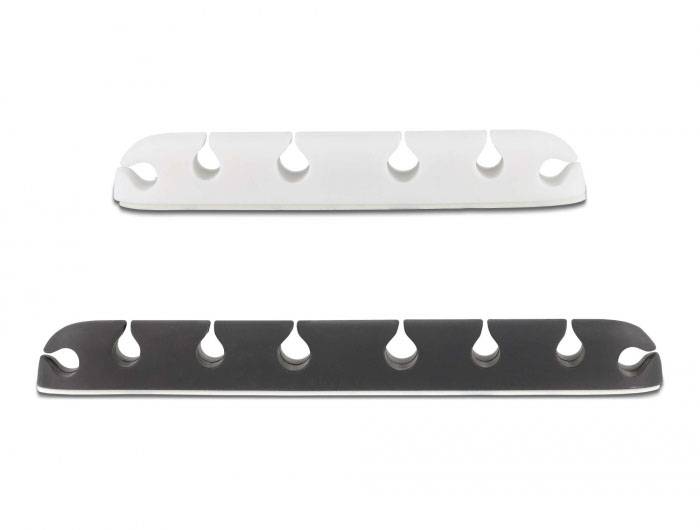 Delock příchytné klipsy kabelu silikon černá, bílá (š x v) 14 mm x 14 mm 1 sada 18402-2