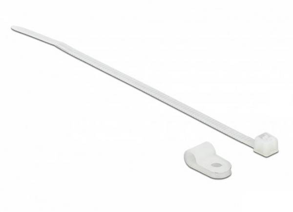 Delock 18861 držák kabelu šroubovací 18861 Průměr kabelového svazku (rozsah) 4.8 mm (max)  tepelně stabilní bílá 1 ks