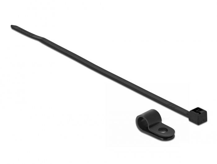 Delock 18862 držák kabelu šroubovací 18862 Průměr kabelového svazku (rozsah) 4.8 mm (max) tepelně stabilní černá 1 ks-1
