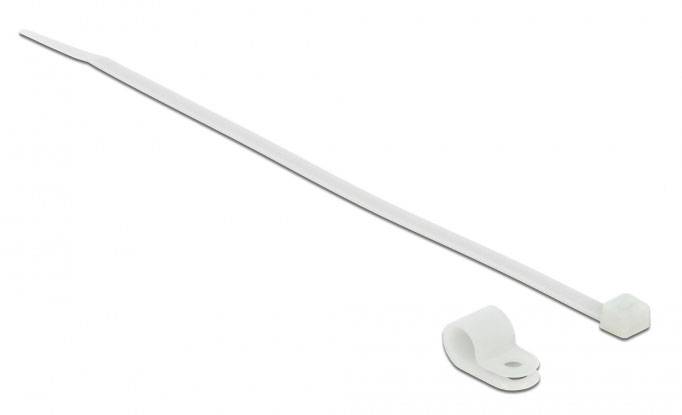 Delock 18865 držák kabelu šroubovací 18865 Průměr kabelového svazku (rozsah) 7.9 mm (max) tepelně stabilní bílá 1 ks-1