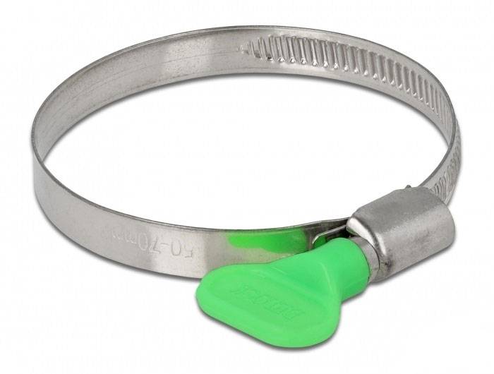 Delock 19453 Hadicová spona Nerezová ocelPlast Průměr svazku (min.) 50 mm Průměr svazku (max.) 70 mm 10 ks-0