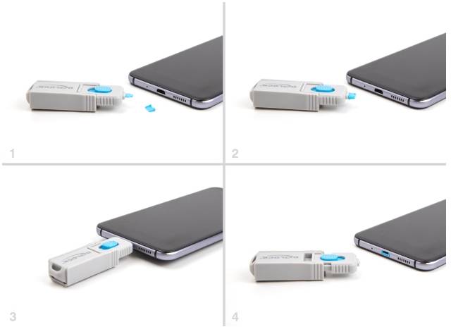 Delock Zámek USB-B portu 20925 modrá, šedá 20925-5