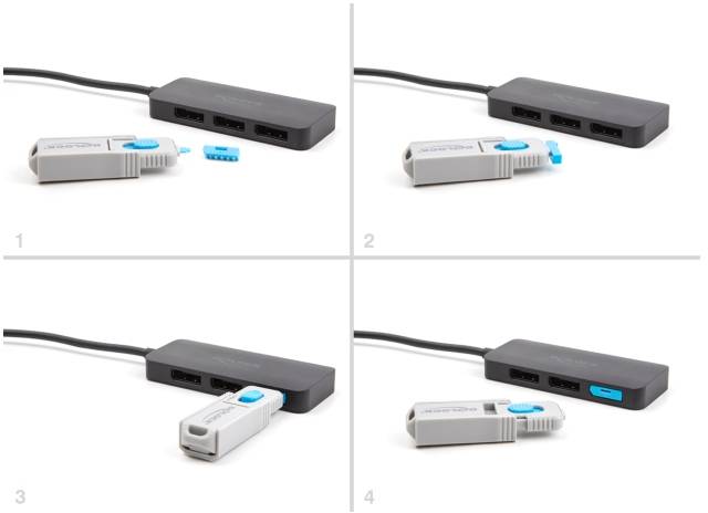 Delock Zámek DisplayPort 20927 modrá, šedá 20927-5