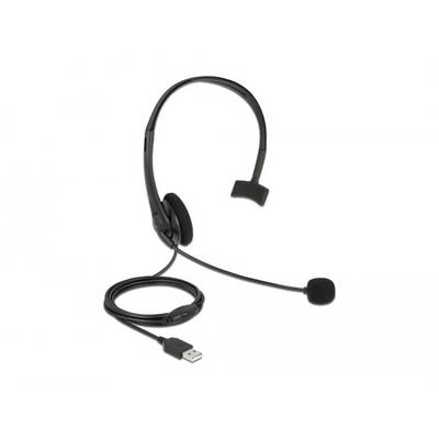 Delock 27177 Headset otevřená (On Ear) kabelová černá headset telefon-0
