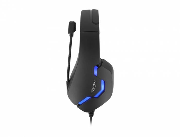 Delock 27182 Headset otevřená (On Ear) kabelová černá, modrá Redukce šumu mikrofonu headset Gaming-3