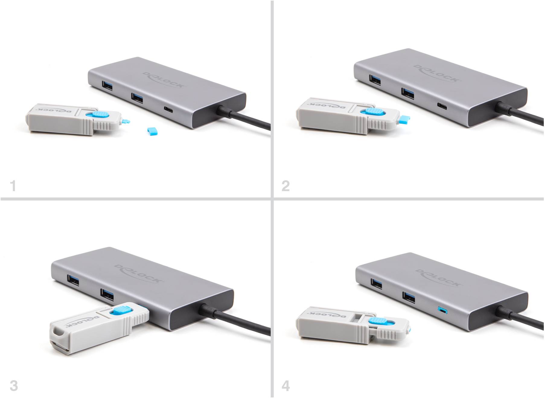 Delock Zámek k portu USB-C® 20950 modrá 20950-2