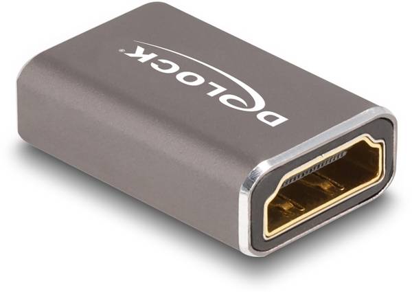 Delock 60078 HDMI adaptér [1x HDMI zásuvka - 1x HDMI zásuvka] šedá pozlacené kontakty