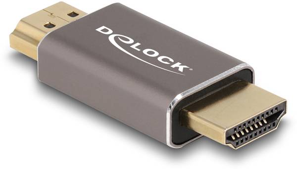 Delock 60086 HDMI adaptér [1x HDMI zástrčka - 1x HDMI zástrčka] šedá pozlacené kontakty