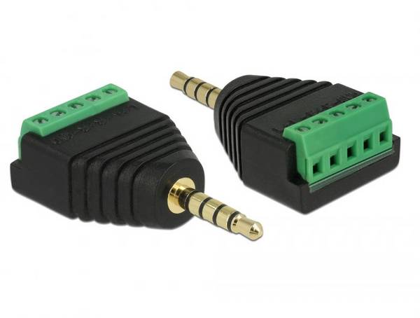 Delock 65947 65947 jack audio adaptér [1x jack zástrčka 3,5 mm - 1x zásuvka] černá, zelená