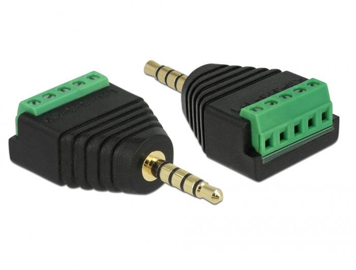 Delock 65947 65947 jack audio adaptér [1x jack zástrčka 3,5 mm - 1x zásuvka] černá, zelená-0