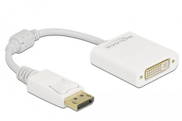 Delock 61010 DisplayPort / DVI adaptér [1x zástrčka DisplayPort - 1x DVI zásuvka 24+5pólová] bílá  0.15 m