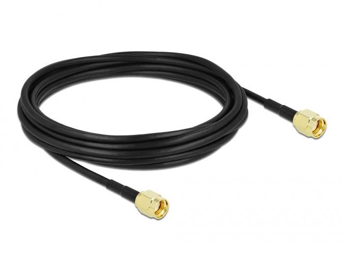 Delock pro Wi-Fi antény kabel [1x Zástrčka RPSMA - 1x Zástrčka RPSMA] 5 m černá-1