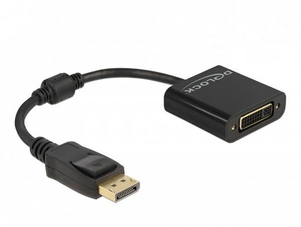 Delock 61023 DisplayPort / DVI adaptér [1x zástrčka DisplayPort - 1x DVI zásuvka 24+5pólová] černá  0.15 m