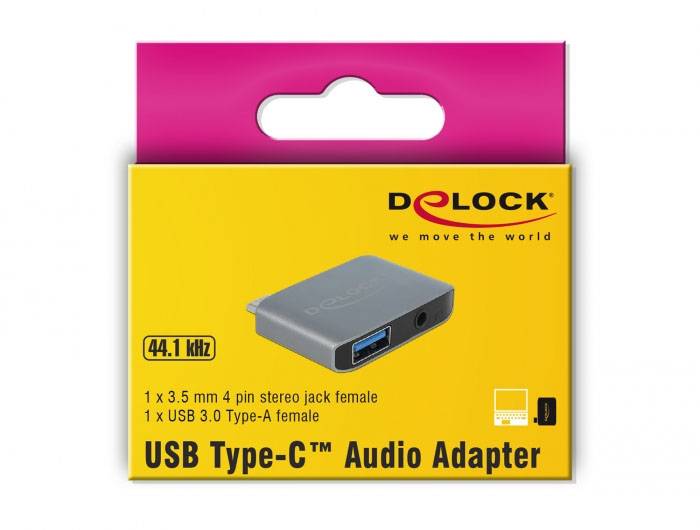 Delock USB-C®, audio adaptér [1x USB-C® zástrčka - 1x jack zásuvka 3,5 mm, Zásuvka USB 3.0 A] 63965 0 m-4