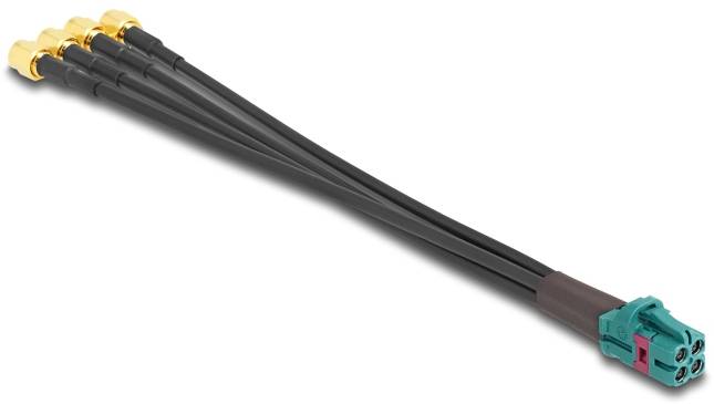 Delock pro Wi-Fi antény kabel [1x Fakra zásuvka - 4x SMA zástrčka] 0.2 m černá-0