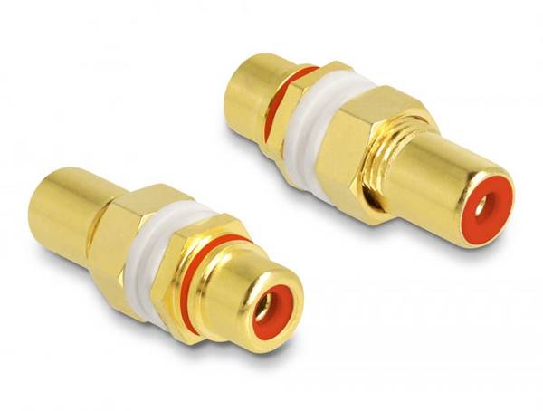 Delock 64142 64142 cinch audio adaptér [1x cinch zásuvka - 1x cinch zásuvka] zlatá, červená