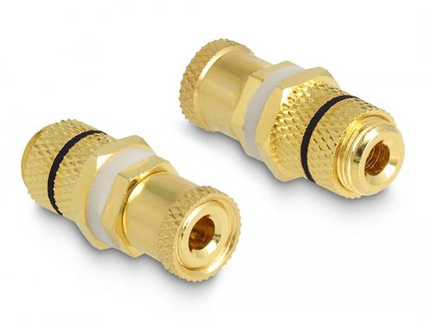 Delock 64146 64146 Spojka audio adaptér [1x pólová svorka - 1x pólová svorka] zlatá
