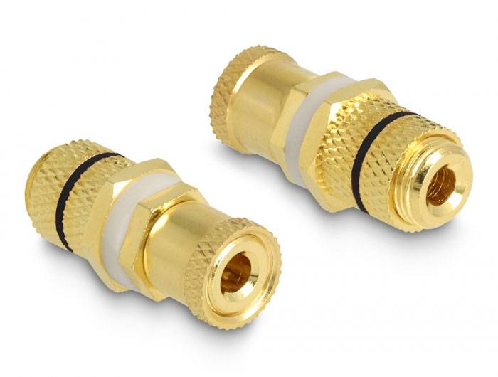 Delock 64146 64146 Spojka audio adaptér [1x pólová svorka - 1x pólová svorka] zlatá-1