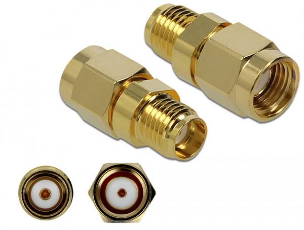 Delock 89976 89976 HF adaptér Zástrčka RPSMA - SMA zásuvka 1 ks Piece