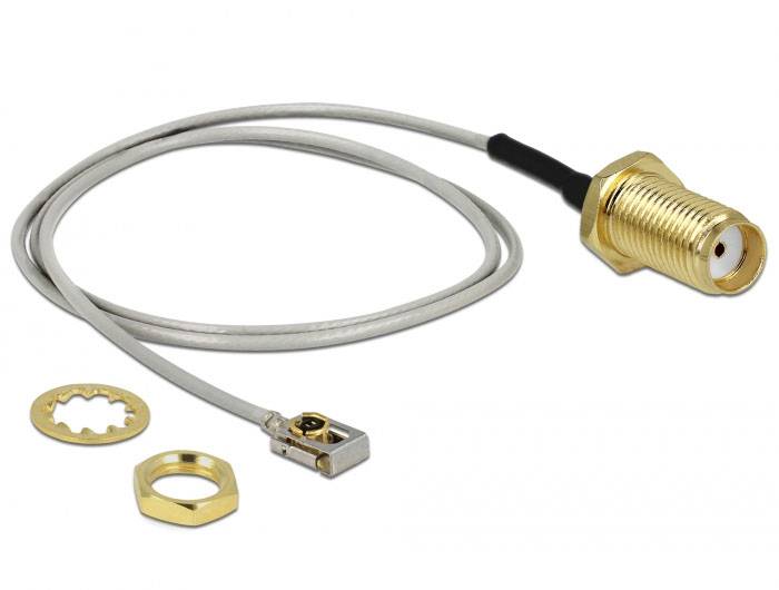 Delock pro Wi-Fi antény kabel [1x SMA zásuvka - 1x IPEX zástrčka] 0.35 m černá, šedá-0