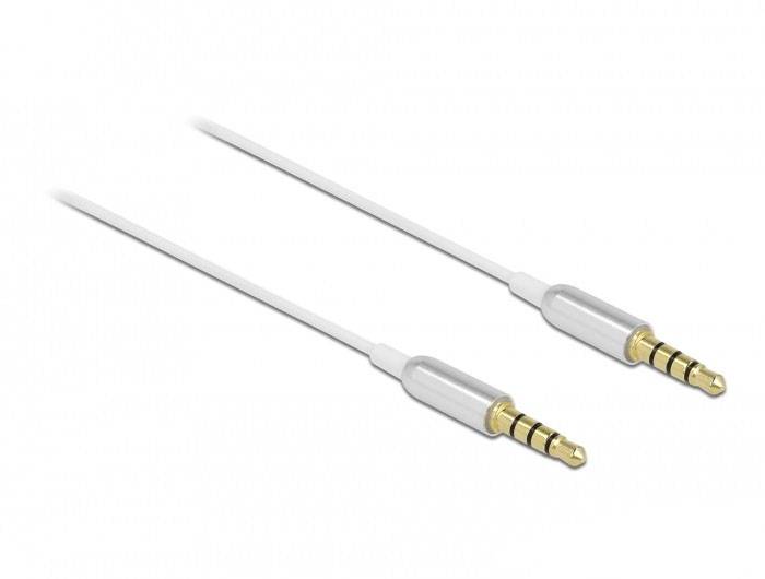 Delock 66073 jack audio kabel [1x jack zástrčka 3,5 mm - 1x jack zástrčka 3,5 mm] 0.5 m stříbrná, bílá-0