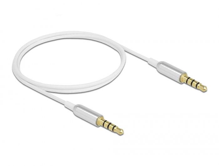 Delock 66073 jack audio kabel [1x jack zástrčka 3,5 mm - 1x jack zástrčka 3,5 mm] 0.5 m stříbrná, bílá-2