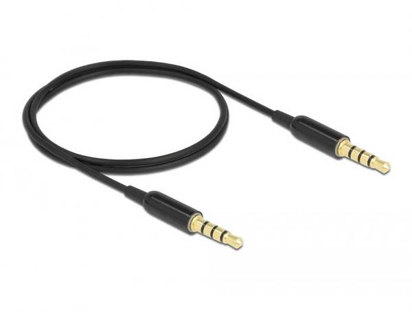 Delock 66075 jack audio kabel [1x jack zástrčka 3,5 mm - 1x jack zástrčka 3,5 mm] 0.5 m černá
