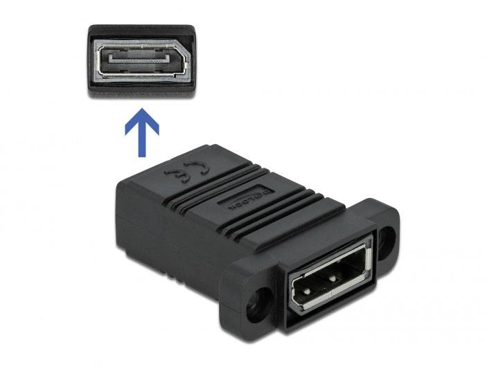 "USB na USB-A zásuvku adaptér" ukazuje černou USB zásuvku a šipku ke konektoru.
