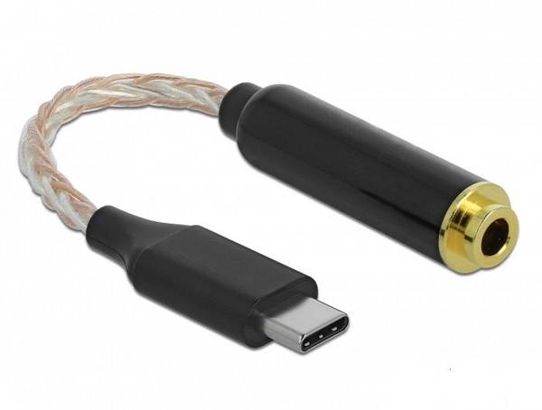 Delock USB-C®, audio adaptér [1x USB-C® zástrčka - 1x jack zásuvka 3,5 mm] 66302 12.5 cm