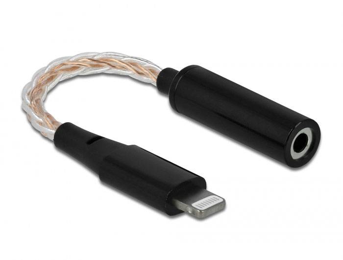 Delock Apple iPad/iPhone/iPod, audio adaptér [1x Apple Lightning - 1x jack zásuvka 3,5 mm] Adapter 10.5 cm-1