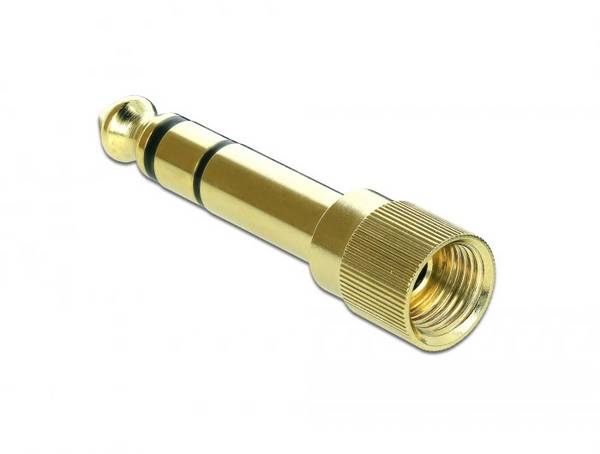 Delock 66390 66390 jack audio adaptér [1x jack zástrčka 6,3 mm - 1x jack zásuvka 3,5 mm] zlatá