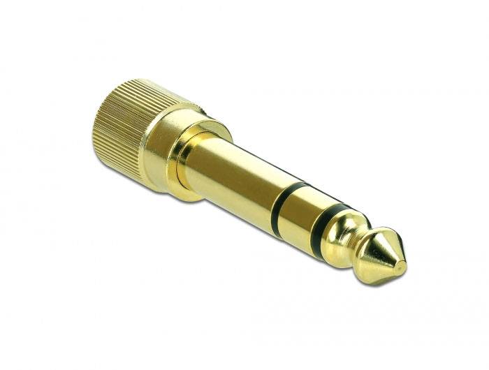 Delock 66390 66390 jack audio adaptér [1x jack zástrčka 6,3 mm - 1x jack zásuvka 3,5 mm] zlatá-2