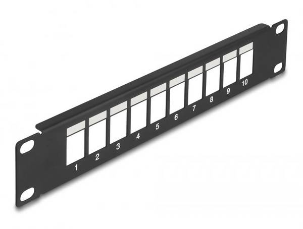 Delock 66676  patch panel 254 mm (10")  1 U černá neosazený