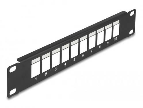 Delock 66676  patch panel 254 mm (10")  1 U černá neosazený